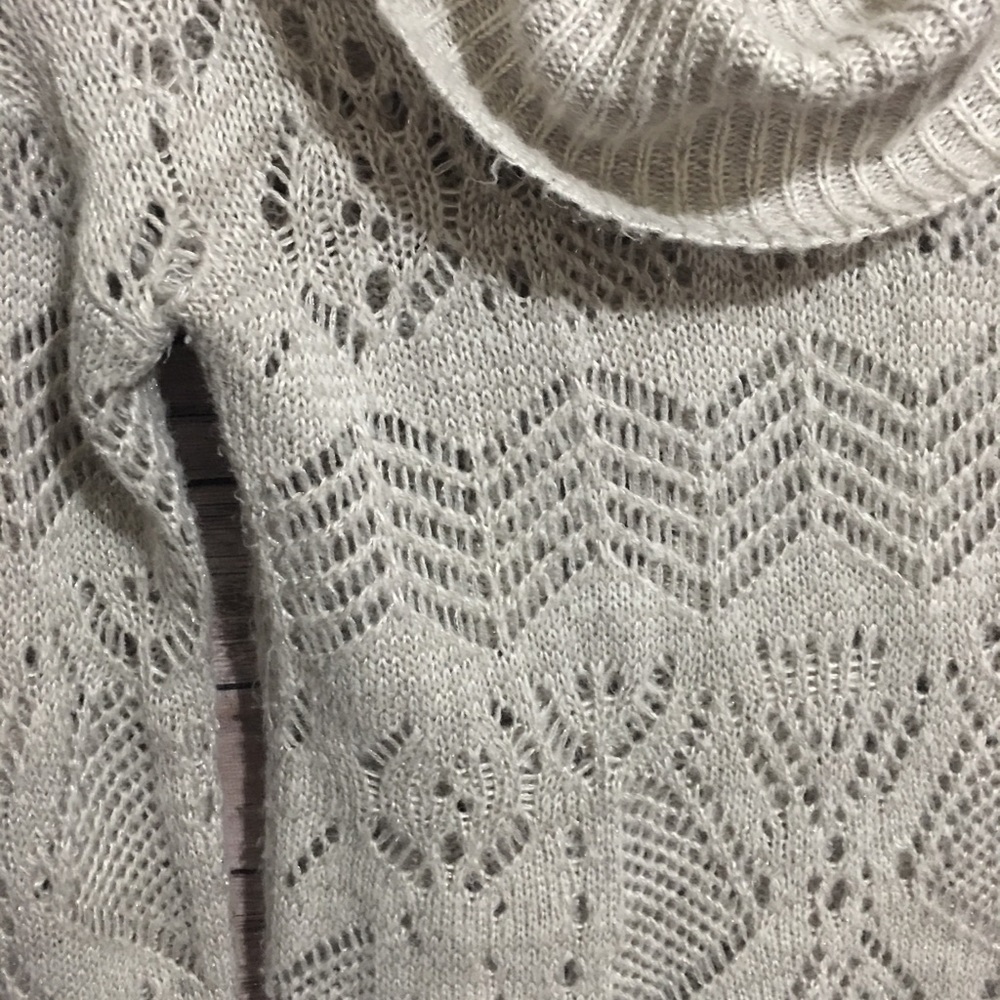 Gray Knit Sweater Sparkles Cowl Neck Maurices - Picture 3 of 4